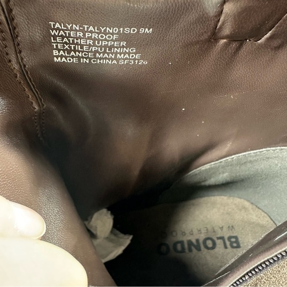 NEW Blondo Talyn Waterproof Brown Leather Block Heel Ankle Boots #1081 - Picture 3 of 12